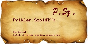 Prikler Szolón névjegykártya
